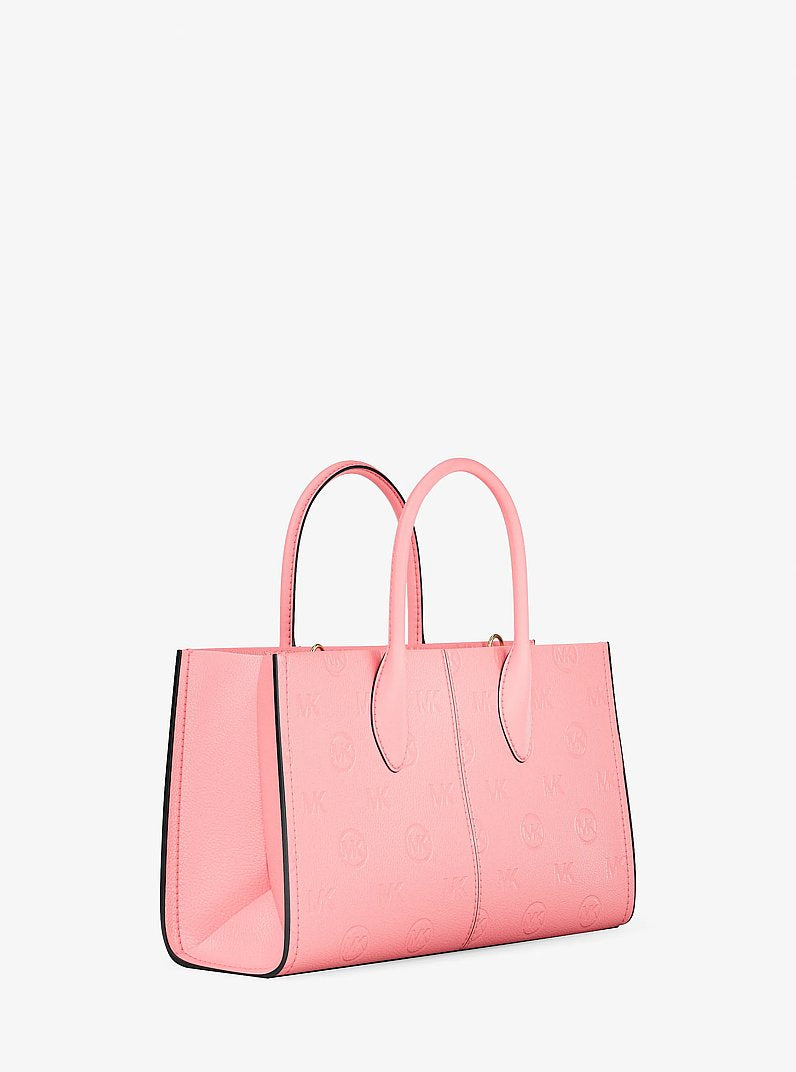 Mirella Medium Logo Debossed Satchel (CARNATION)