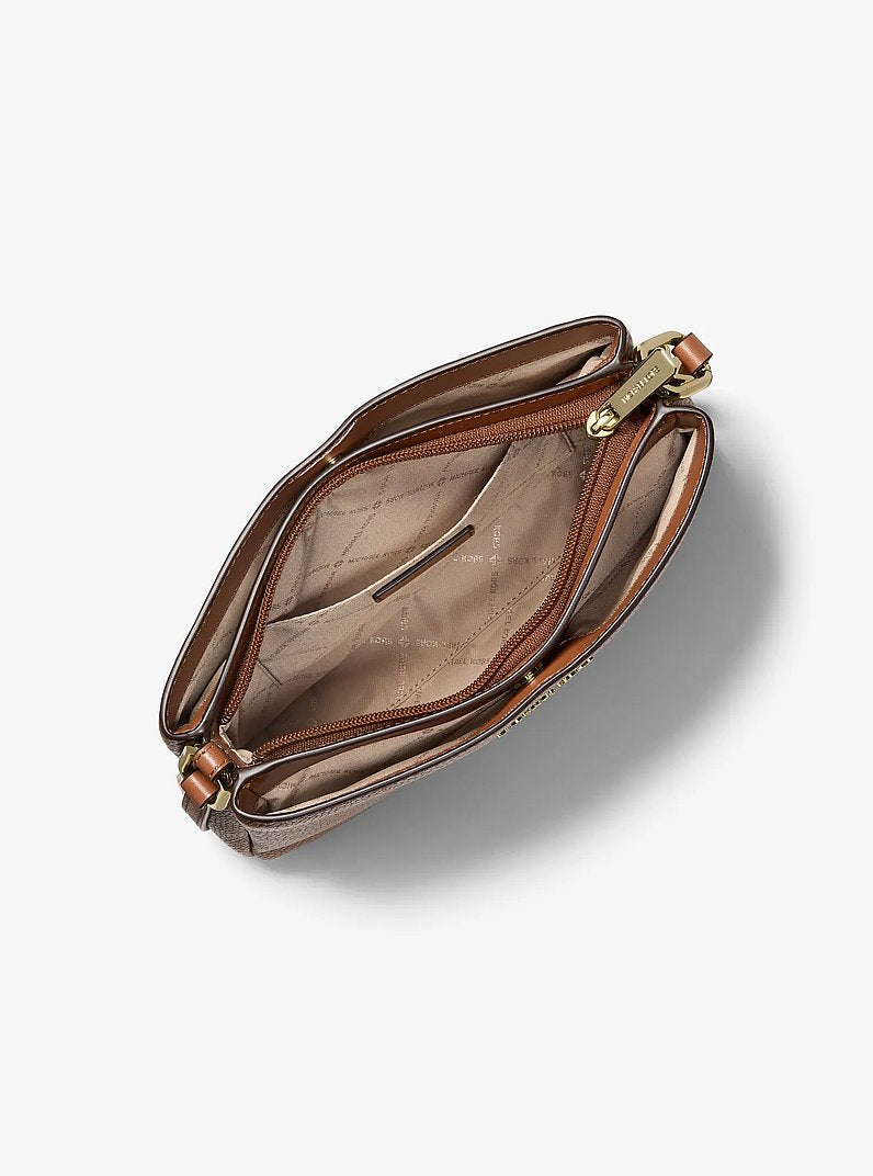 Trisha Pebbled Leather Crossbody Bag With Pouch Gift Set (LUGGAGE)