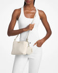 Trisha Pebbled Leather Crossbody Bag With Pouch Gift Set (LT CREAM)