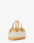 Grayson Small Striped Signature Logo Duffel Crossbody Bag (HONEYWHEAT)