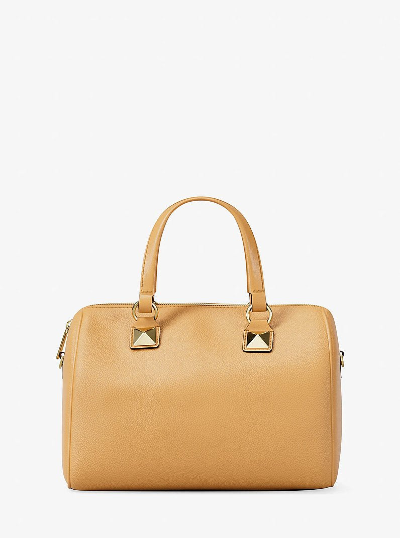 Grayson Medium Pebbled Leather Duffel Bag (HONEYWHEAT)