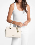 Grayson Medium Pebbled Leather Duffel Bag (LT CREAM)