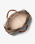 Grayson Extra-Large Striped Signature Logo Weekender Bag (VANILLA/LUGGAGE)