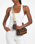 Jet Set Travel Small Signature Logo Crossbody Bag With Pouch (BROWN)