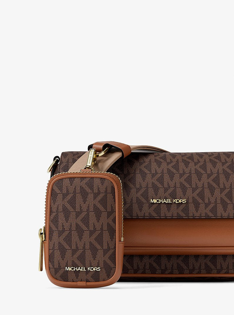 Jet Set Travel Small Signature Logo Crossbody Bag With Pouch (BROWN)