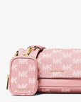 Jet Set Travel Small Logo Jacquard Denim Crossbody Bag With Pouch (POWDER BLUSH)