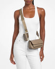 Jet Set Travel Small Pebbled Leather Crossbody Bag With Pouch (CAMEL)