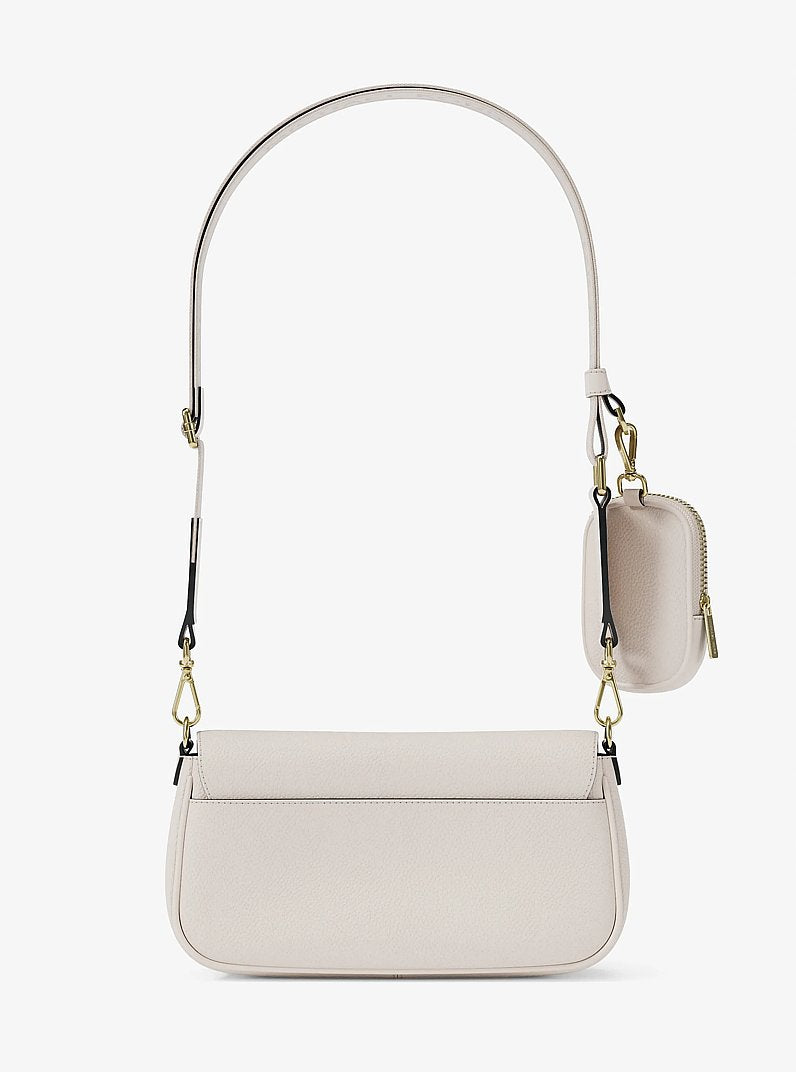 Jet Set Travel Small Pebbled Leather Crossbody Bag With Pouch (LT CREAM)