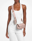 Jet Set Travel Small Pebbled Leather Crossbody Bag With Pouch (POWDER BLUSH)