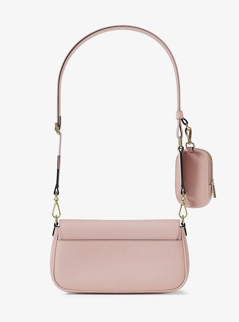Jet Set Travel Small Pebbled Leather Crossbody Bag With Pouch (POWDER BLUSH)