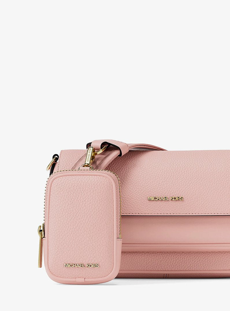 Jet Set Travel Small Pebbled Leather Crossbody Bag With Pouch (POWDER BLUSH)