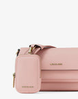 Jet Set Travel Small Pebbled Leather Crossbody Bag With Pouch (POWDER BLUSH)