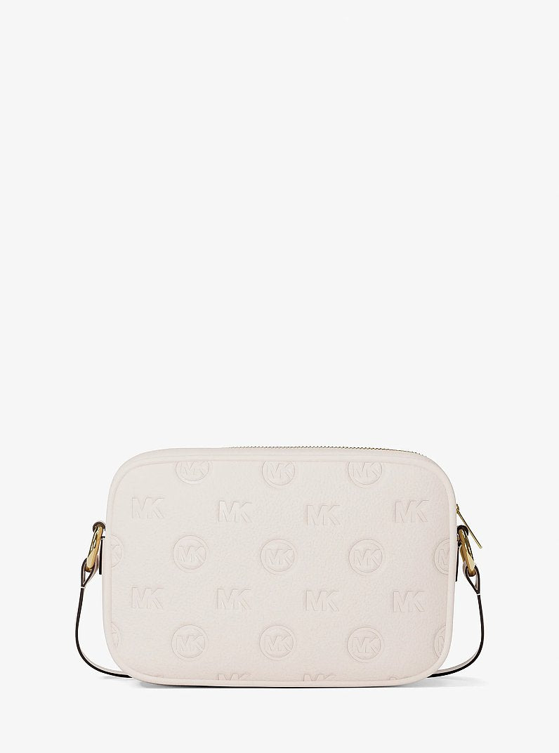 Jet Set Travel Large Logo Debossed Camera Crossbody Bag (LT CREAM)