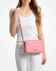 Jet Set Travel Large Logo Debossed Camera Crossbody Bag (CARNATION)
