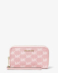 Jet Set Travel Large Logo Jacquard Denim Smartphone Wallet (POWDER BLUSH)