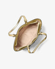 Jet Set Medium Metallic Signature Logo Pocket Tote Bag (PALE GOLD)