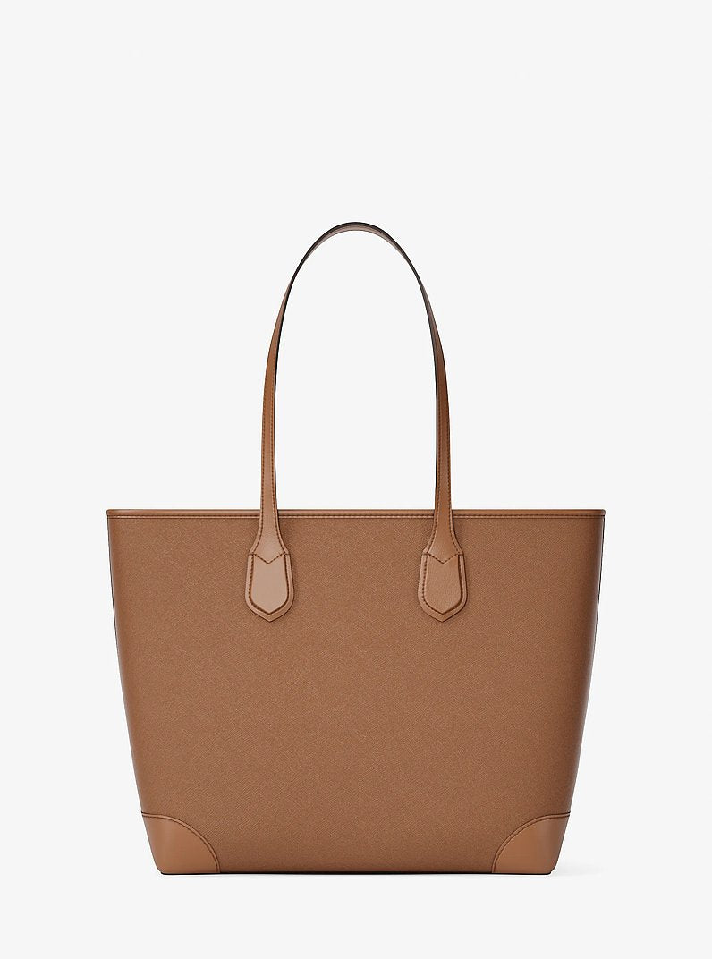 Eva Large Saffiano Leather Tote Bag (LUGGAGE)