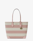Eva Large Striped Signature Logo Tote Bag (POWDER BLUSH)
