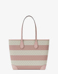 Eva Large Striped Signature Logo Tote Bag (POWDER BLUSH)