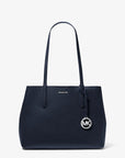 Avalon Medium Pebbled Leather Tote Bag (NAVY)