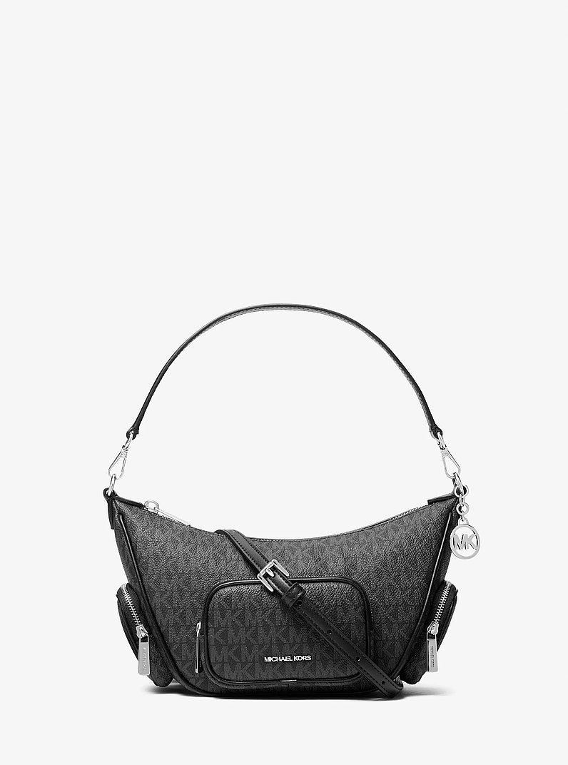 Merritt Small Signature Logo Convertible Crossbody Bag (BLACK)