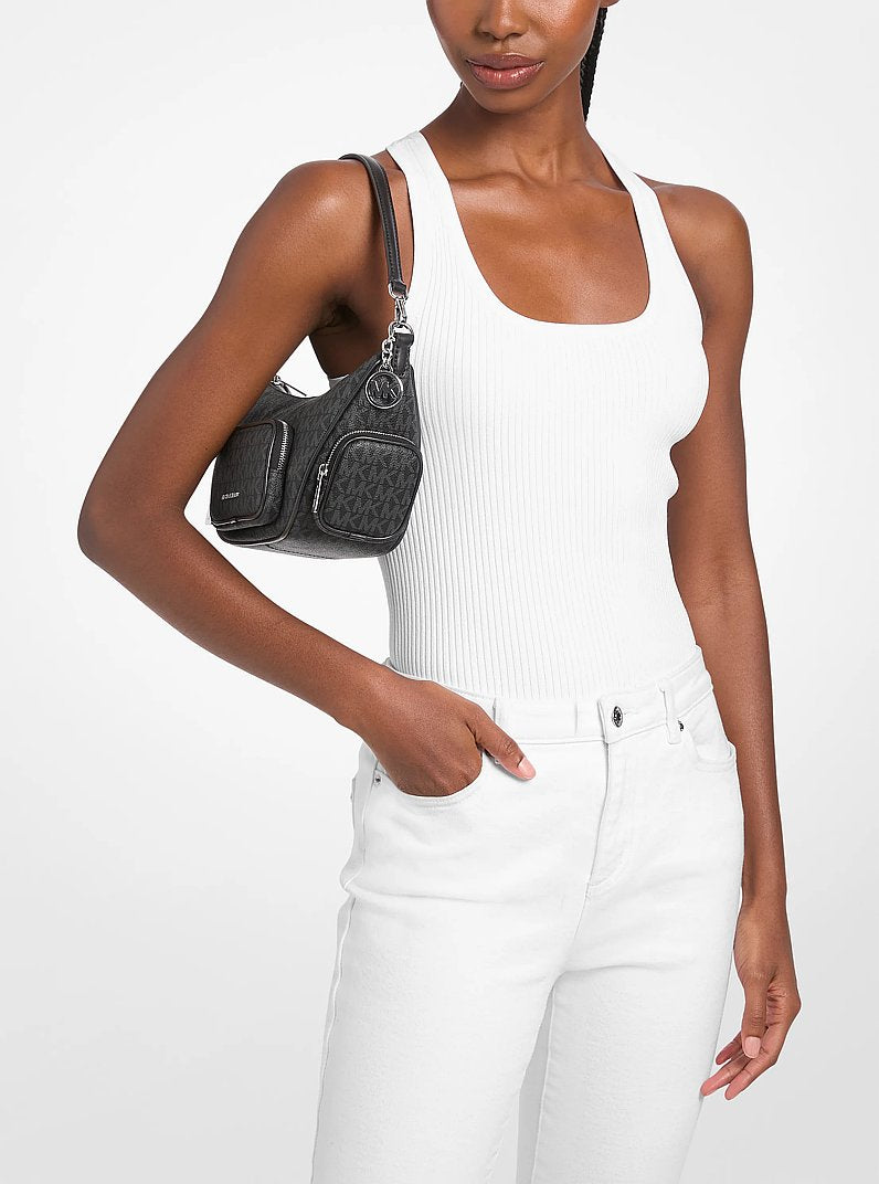 Merritt Small Signature Logo Convertible Crossbody Bag (BLACK)