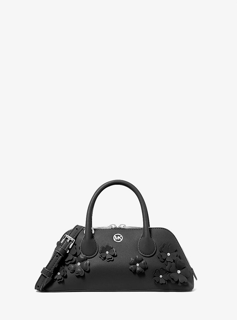 Petra Small Floral Embellished Crossbody Bag (BLACK)