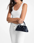 Petra Small Floral Embellished Crossbody Bag (NAVY)