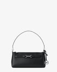 Carson Small Pebbled Leather Convertible Crossbody Bag (BLACK)