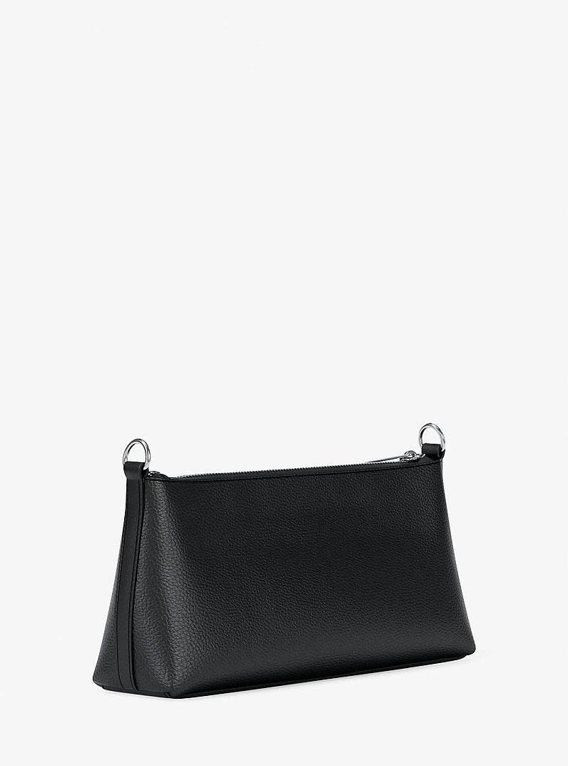 Carson Small Pebbled Leather Convertible Crossbody Bag (BLACK)