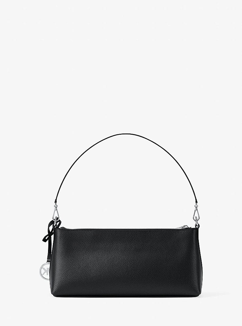 Carson Small Pebbled Leather Convertible Crossbody Bag (BLACK)