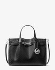 Carson Medium Floral Laser Cut Satchel (BLACK)