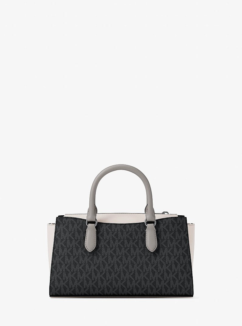 Arden Small Color-Block Signature Logo Messenger Bag (BLACK COMBO)