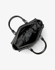 Arden Medium Pebbled Leather and Signature Logo Top-Zip Satchel (BLACK)