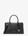 Arden Medium Top-Zip Satchel (BLACK)