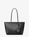 Arden Large Pebbled Leather Tote Bag (BLACK)