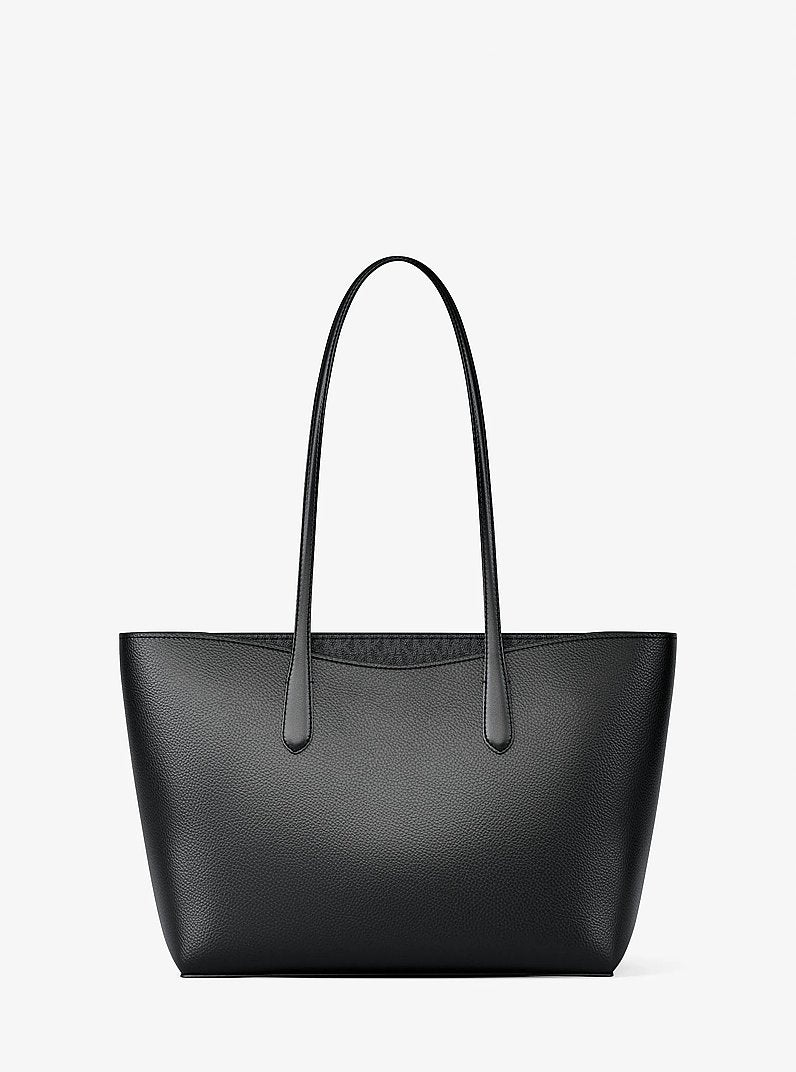 Arden Large Pebbled Leather Tote Bag (BLACK)
