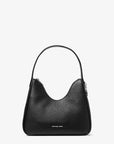 Nayla Small Pebbled Leather Hobo Shoulder Bag (BLACK)