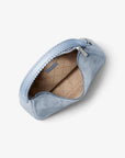 Nayla Medium Suede Hobo Shoulder Bag (PALE OCEAN)
