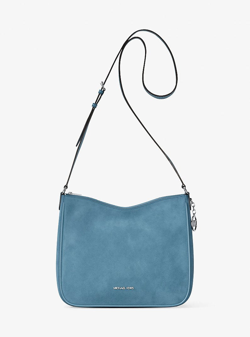 Nayla Medium Suede Messenger Bag (DENIM)