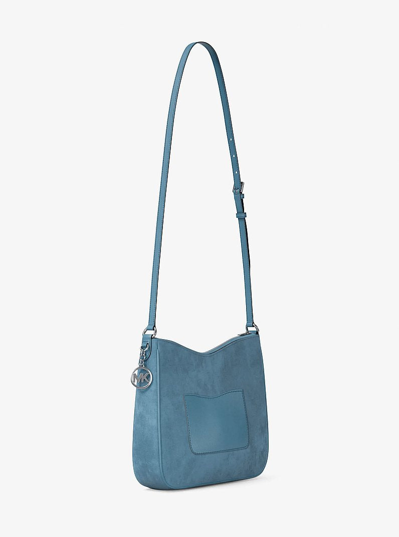 Nayla Medium Suede Messenger Bag (DENIM)
