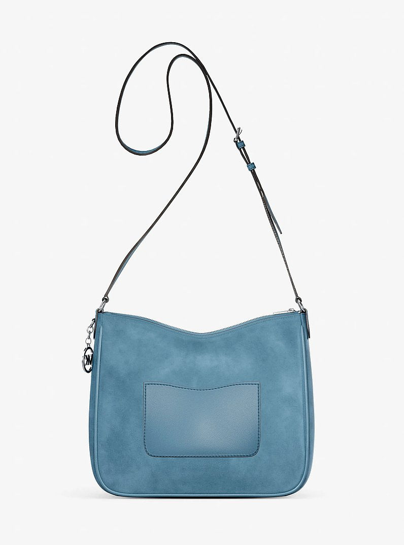 Nayla Medium Suede Messenger Bag (DENIM)