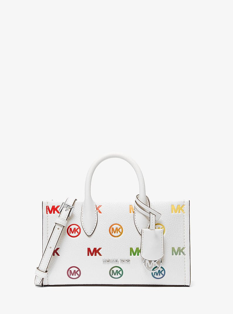 Mirella Small Rainbow Logo Embossed Convertible Crossbody Bag (OPTIC WHITE)