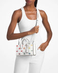 Mirella Small Rainbow Logo Embossed Convertible Crossbody Bag (OPTIC WHITE)