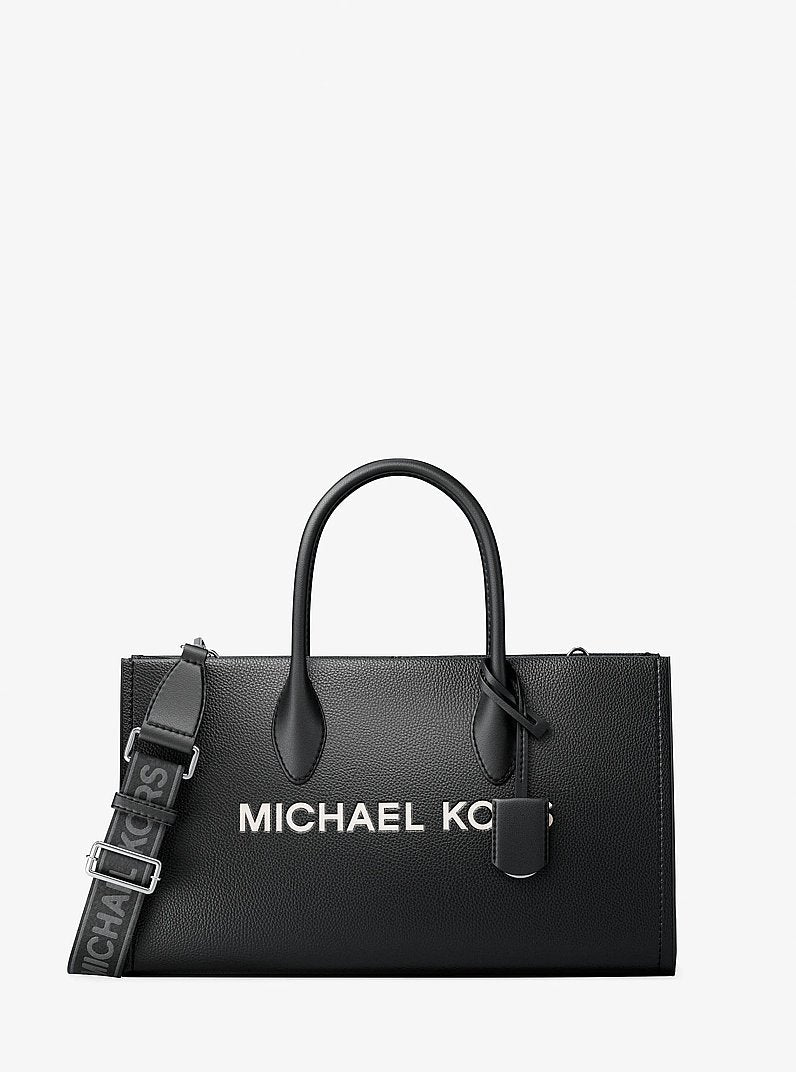 Mirella Medium Pebbled Leather Satchel (BLACK)