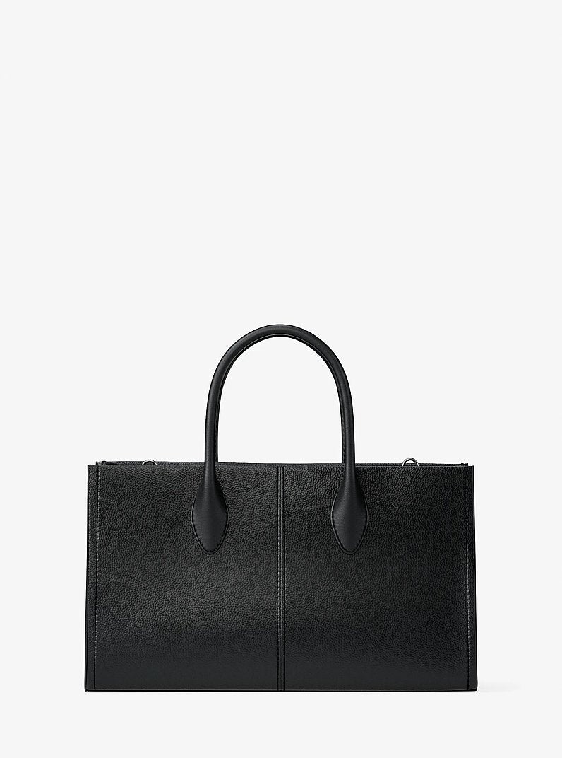 Mirella Medium Pebbled Leather Satchel (BLACK)