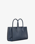 Mirella Medium Pebbled Leather Satchel (NAVY)