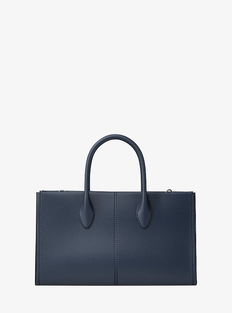 Mirella Medium Pebbled Leather Satchel (NAVY)