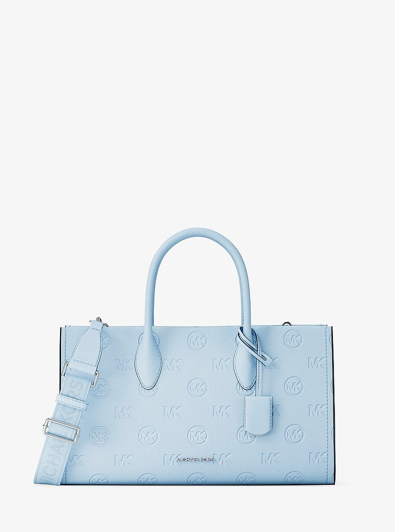 Mirella Medium Logo Debossed Satchel (PALE OCEAN)