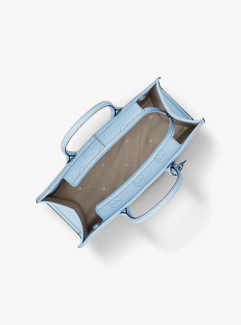 Mirella Medium Logo Debossed Satchel (PALE OCEAN)